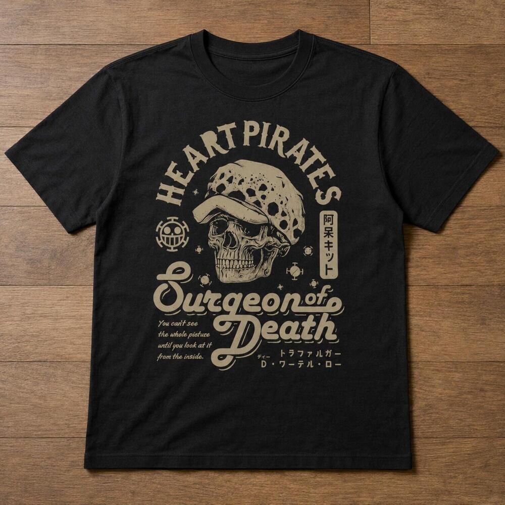 Surgeon Of Death Japanese Anime Pirate Skull Graphic Streetwear T-Shirt